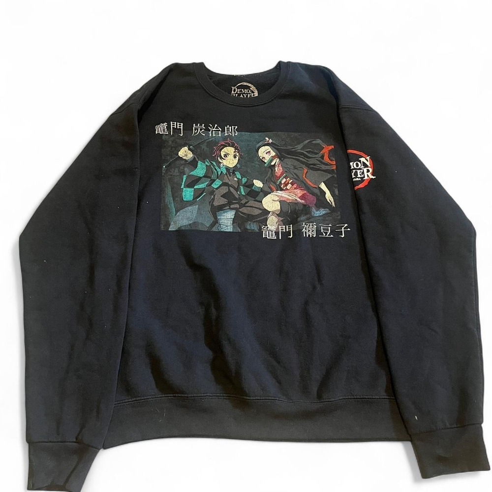 Demon Slayer crewneck sweatshirt with graphic of two anime characters